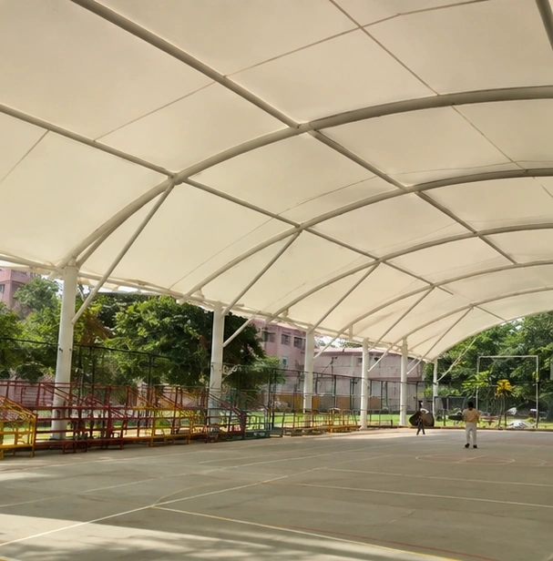 Vasant Valley School, Basketball Court tensile structure, Ekra Decor &mdash; photograph 3